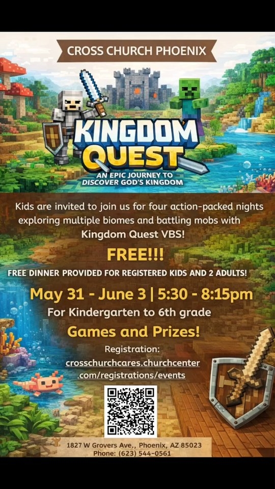 Kick off your Summer with VBS ☀️

Dinner 🍽 Games...