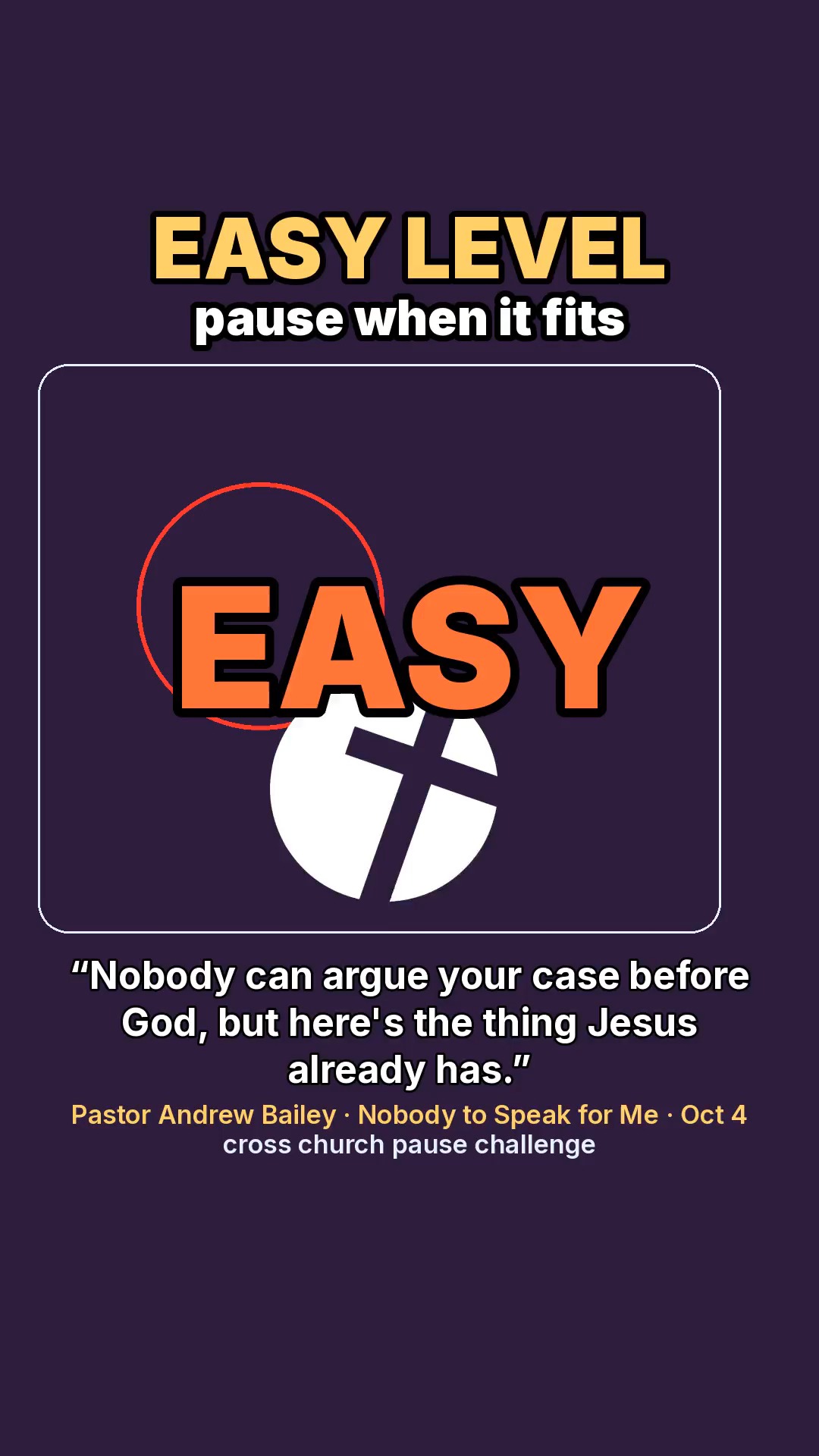 CROSS CHURCH PAUSE CHALLENGE 🛑
—
Pause when the l...